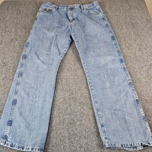 Wrangler 20X Style 23 Mens Relaxed Straight Leg Jeans Light Wash 38x32 23MWXAB